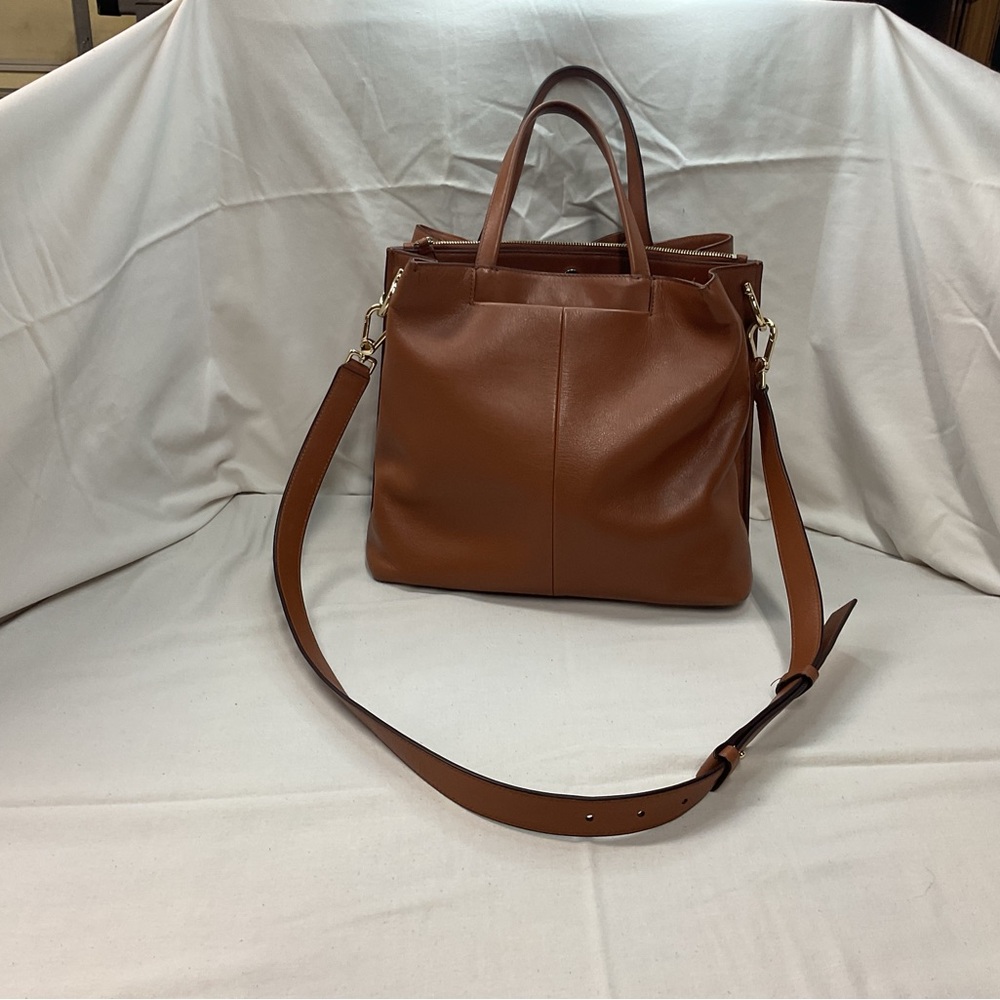 Cole Haan Grand Ambition Women's Brown Leather Handbag Sinch Top Shoulder Strap - Picture 4 of 12